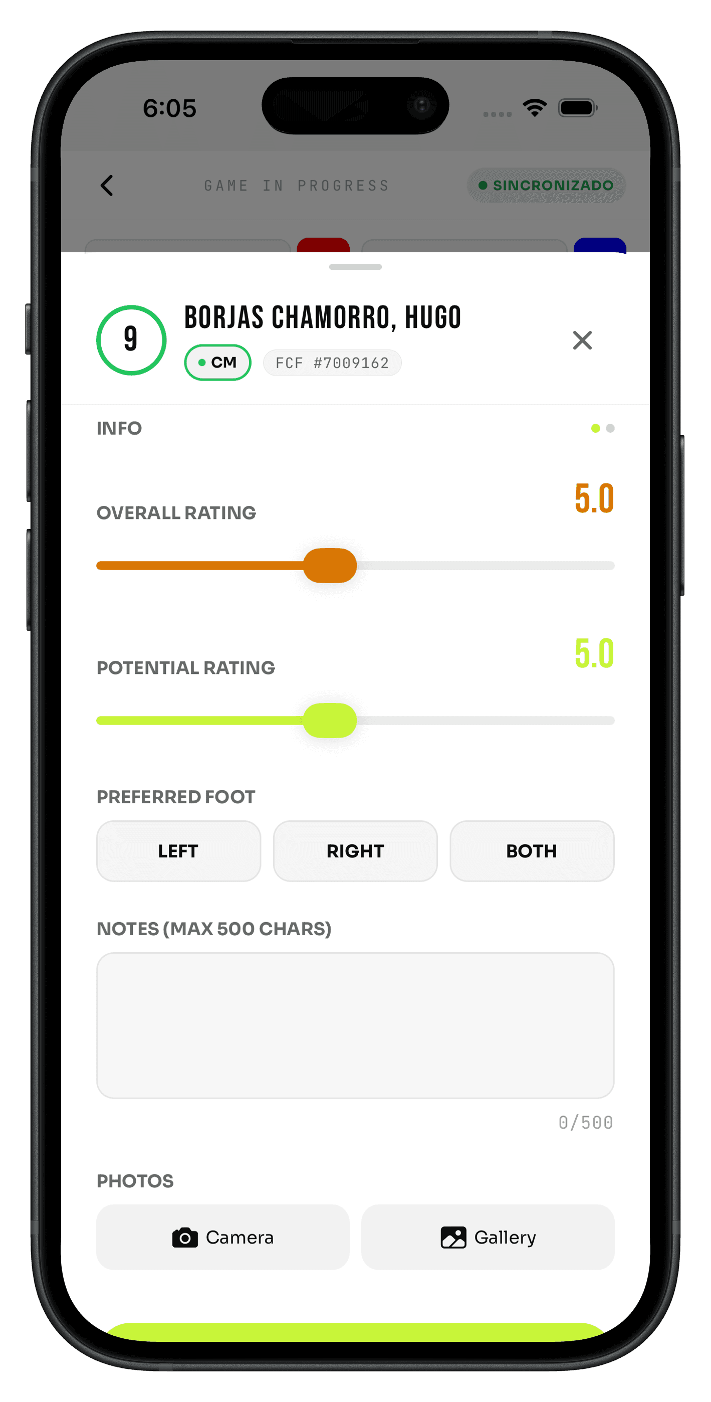 OptimalScout on iPhone